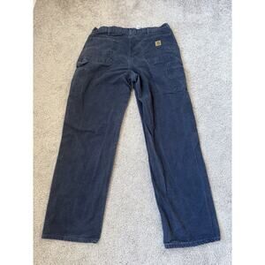 Carhartt Work Pants Carpenter Dungaree Fit 38x34 Black Actual 37x33